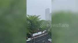 Typhoon Ambo felt in Philippines capital Manila after making landfall today