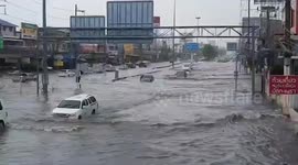 Tropical storms cause flash floods in Pattaya, Thailand