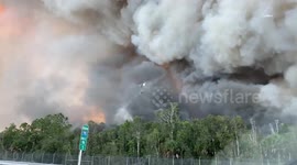 Florida firefighter helicopters on Alligator Alley wildfire