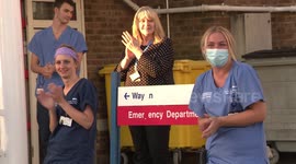 Coronavirus: Hospital staff in Dorset, UK show support for Clap for Carers