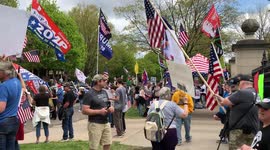 Anti-Lockdown Protesters Rally in Front of Minnesota Governor Tim Walz's Home