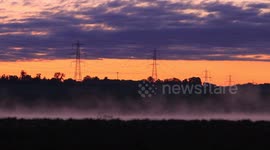 Misty sunrise over a West Yorkshire Nature Reserve