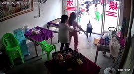 Labrador catches mouse seen scurrying into a shop in China