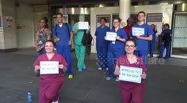 National ODP Day celebrated at the eighth NHS Clap for Carers at Chelsea and Westminster Hospital in London on 14 May 2020