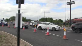 Long queues as KFC drive-thru reopens in the UK
