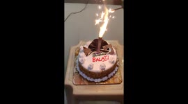 Birthday cake candle firing