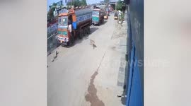 CCTV captures chilling moment leopard attacks man after straying into neighbourhood in southern India