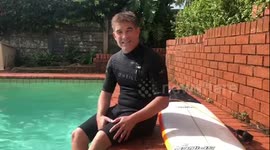 Surf training in pool during lockdown