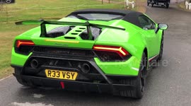 4k Lamborghini Huracan Performante drives away slowly