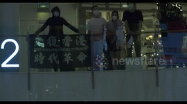 Hong Kong protesters sing 'Glory to Hong Kong' inside shopping mall