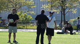Police enforce social distancing in busy New York park
