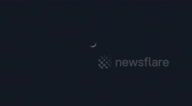 The crescent of Venus in evening