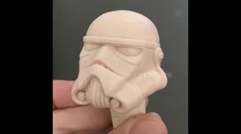 UK sculptor creates miniature Star Wars Stormtrooper helmet using oven bake clay