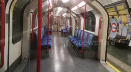 Empty carriages during evening rush-hour on London Underground