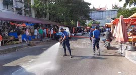 81 positive traders of corona virus, Pasar Raya Padang Sprayed by Disinfectant
