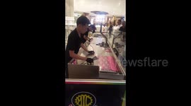 Sweet-maker cuts rock candy at high speed with robotic precision