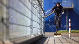 Crazy BMX Bike jump with camera shaking and crazy sound (funny)