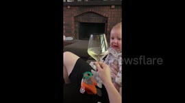 US mum shares unusual hack to soothe baby's gums on cold wine glass