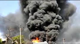 Clouds of thick smoke pour from chemical factory fire in India