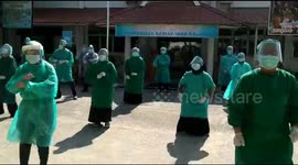 Medical staff at Indonesia hospital perform dance routine 'to keep fit'