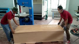 Production of coffins for Coronavirus victims