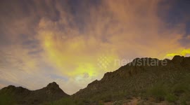 Yellow and Blue Sky Over Mountain Top