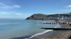 The sound of calm and peaceful waves in Aberystwyth