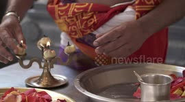 Lighting Candles in Candle Holder