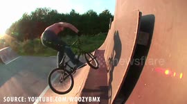 Action / Fun / Extreme Sports: Young man does crazy BMX Bike Tricks