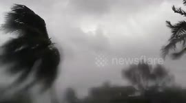 Cyclone Amphan lashes vegetation in Bay of Bengal