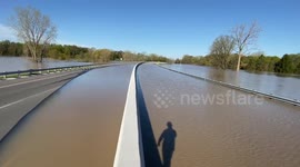 Failed dams lead to flooded highway in Michigan
