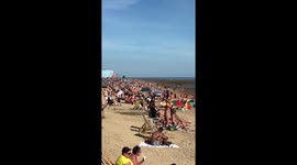 Social distance? UK's Southend beach packed with thousands of sunseekers