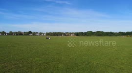 People Enjoy The Sunshine At Wanstead Flats