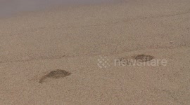 Water Washes of Footprints in Sand