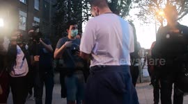 Demonstration in support of health in Madrid, and against the ultra-right demonstration in the working class neighborhood of Moratalaz in Madrid