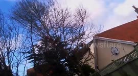 Drone Crashes into roof of house