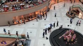 Hong Kong protesters sing anti-China songs in shopping mall