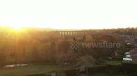 Penistone Viaduct Yorkshire Earley Morning Drone Footage