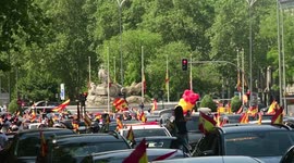 The Vox protest in Madrid ends in a monumental traffic jam that fails to comply with sanitary measures.