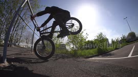 Cool Man does amazing BMX Bike trick in Slowmo / Action - Fun - Extreme Sports Video Clips
