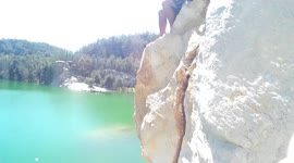 Diving off cliff in South Africa