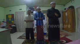 Families in Indonesia Eid Al-Fitr Prayers at Home