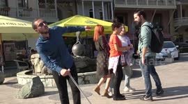 Blindman Farting in Public PRANK