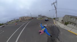 Girls Go Crazy for Uncle Sam Electric Unicycling