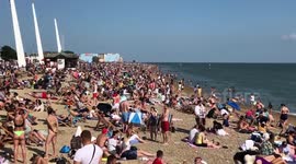Jam-packed Southend-on-Sea as UK sunseekers escape quarantine during sunny holiday