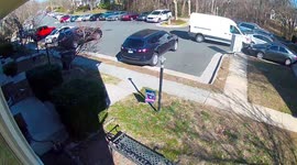 Amazon deliveryman confuses brake with gas pedal, attempts to drive off before being chased down