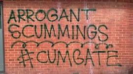 Graffiti targeting UK PM's chief adviser Dominic Cummings appears near his home in London