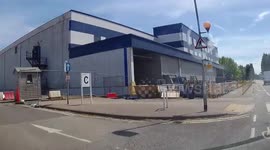 POV of drive thru coronavirus testing centre