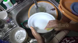 the beautiful sound when washing dishes -  ASMR