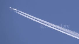Rare picture nowadays: A plane passes over St Petersburg during COVID-19 lockdown time, St Petersburg, Russia